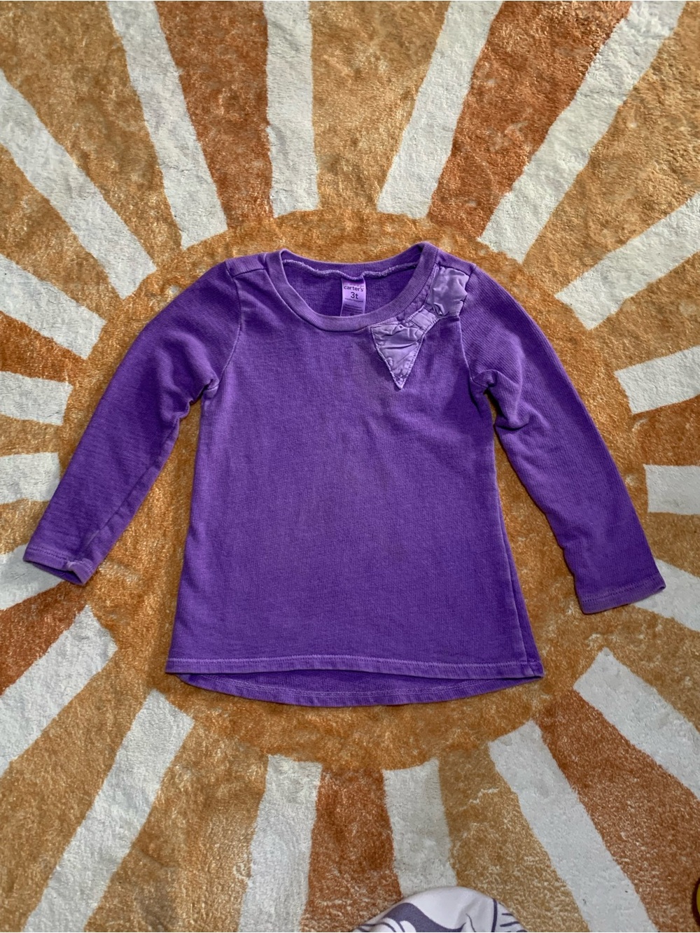 Carter's Purple Long Sleeve Top with Shoulder Bow Accent